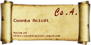 Csonka Acicét névjegykártya